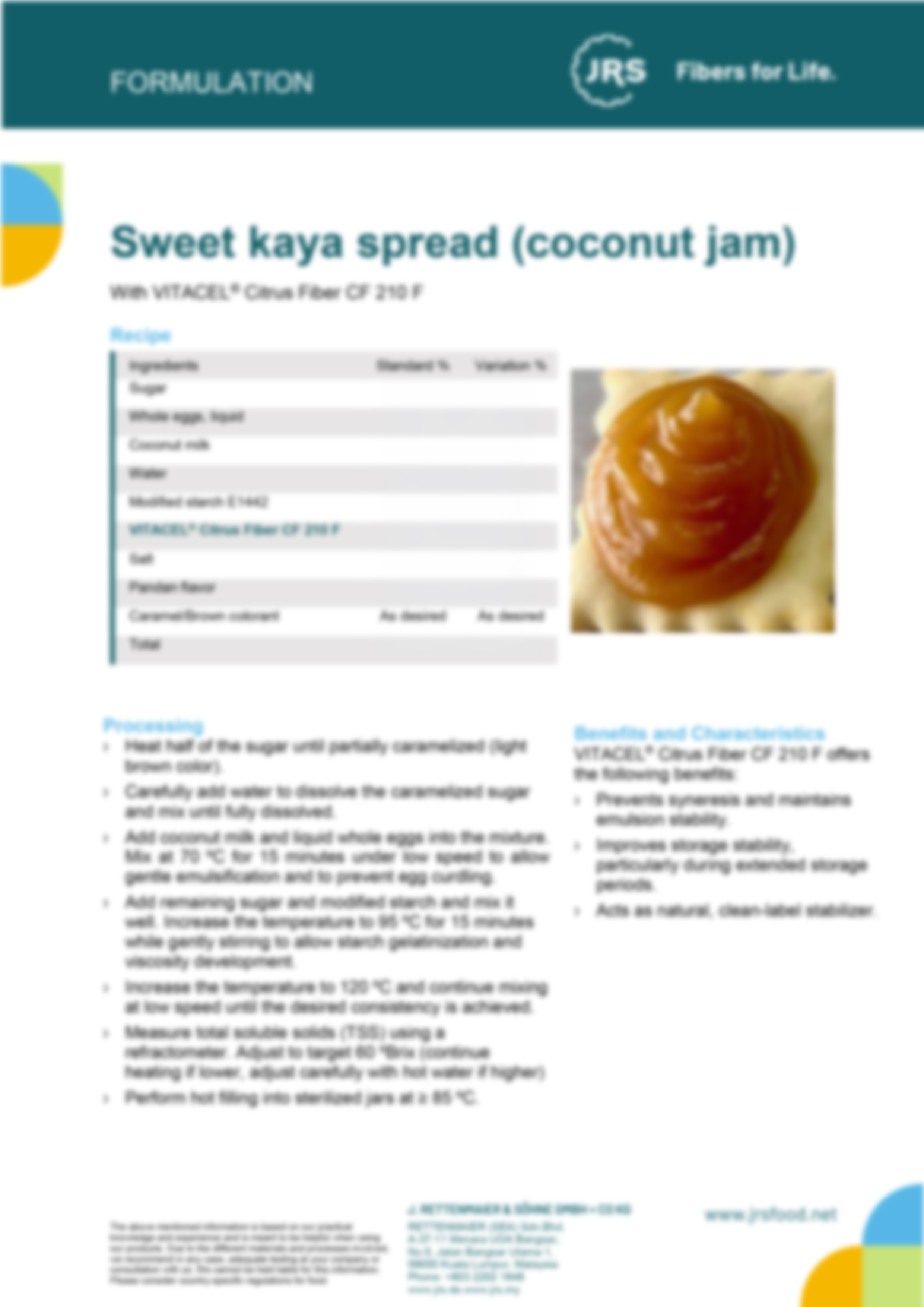 Sweet Kaya spread(coconut jam)
