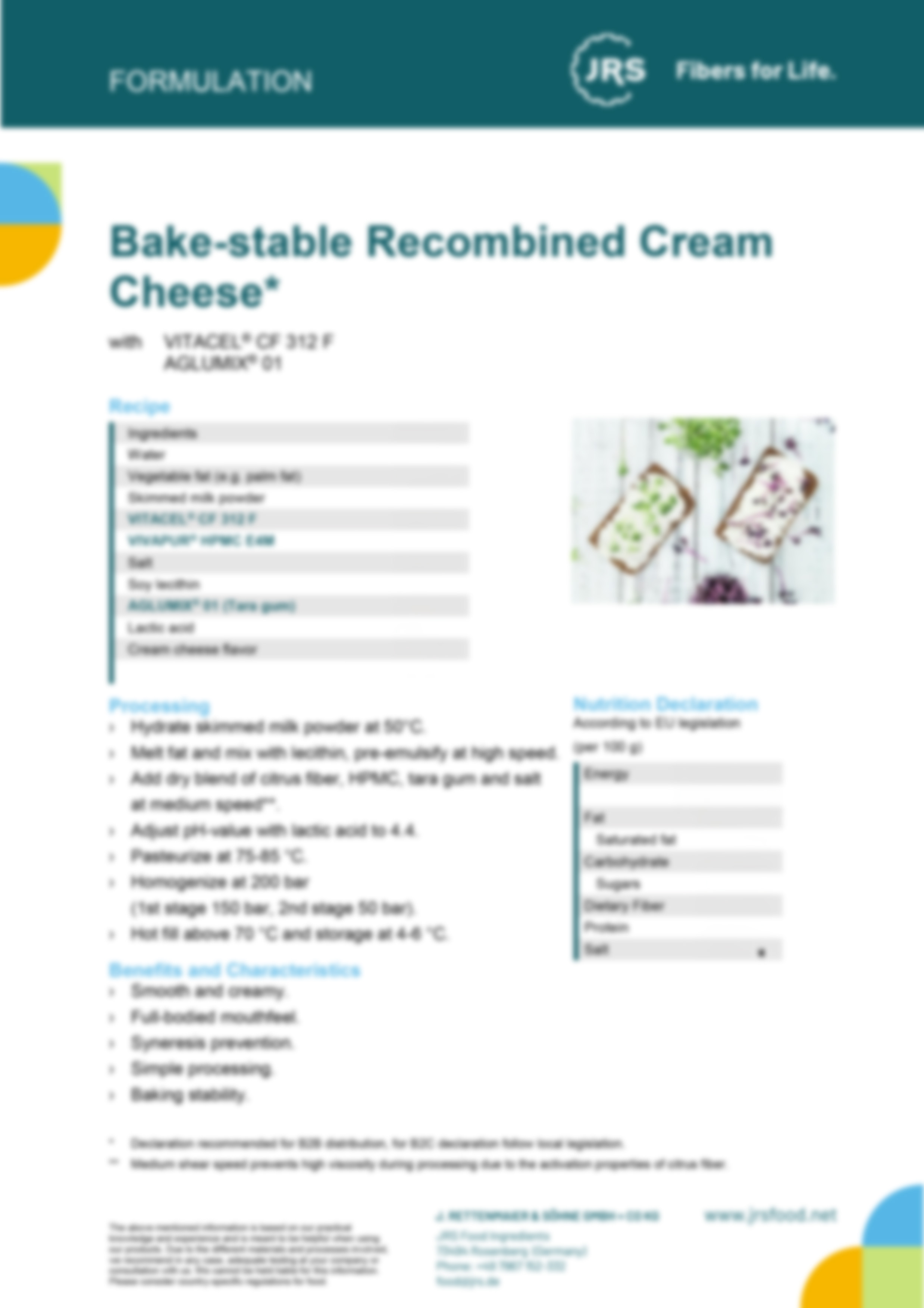 Backstabiler Recombinde Frischkäse