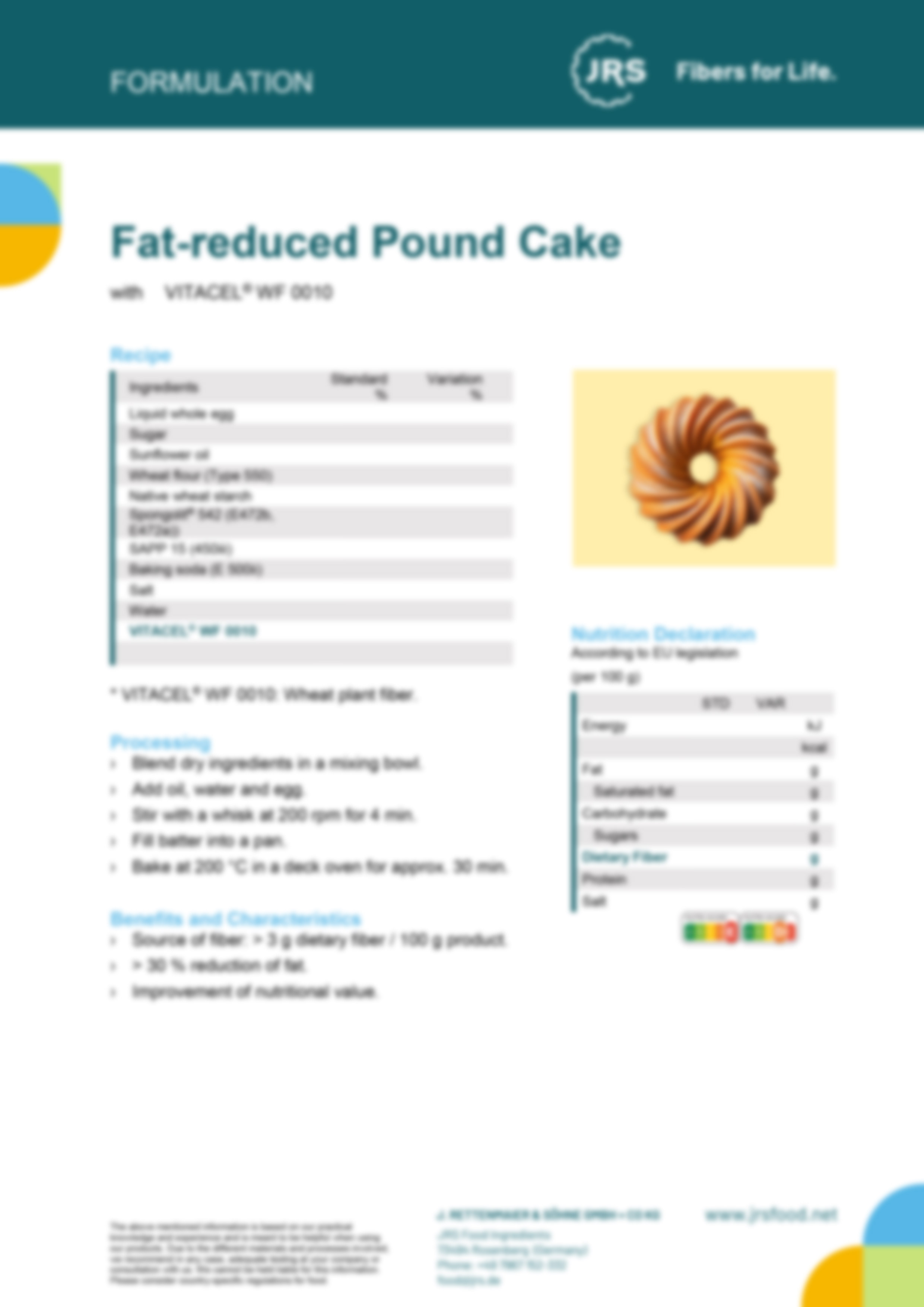Fettreduzierter Rührkuchen