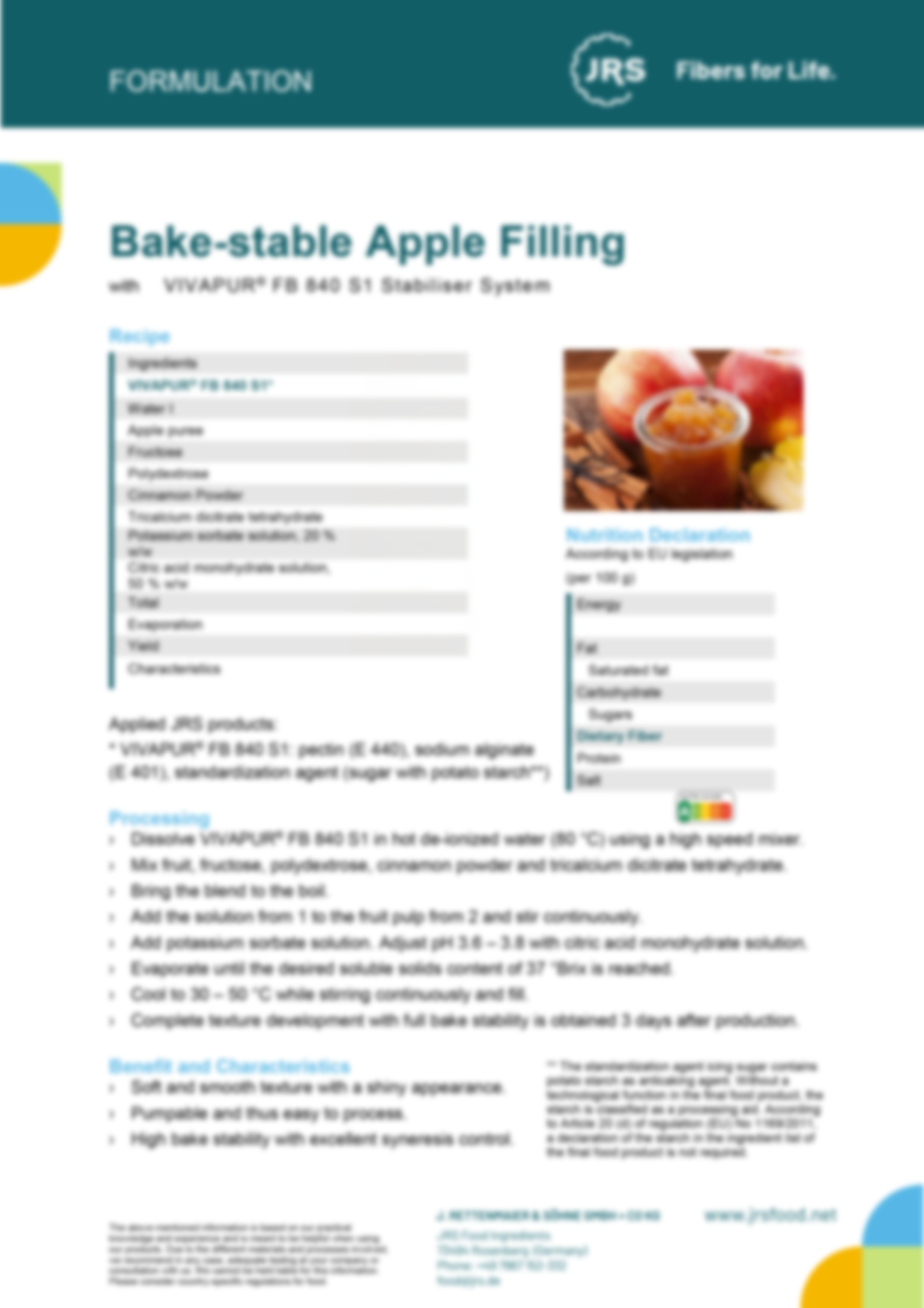 Backstabile Apfel-Füllung