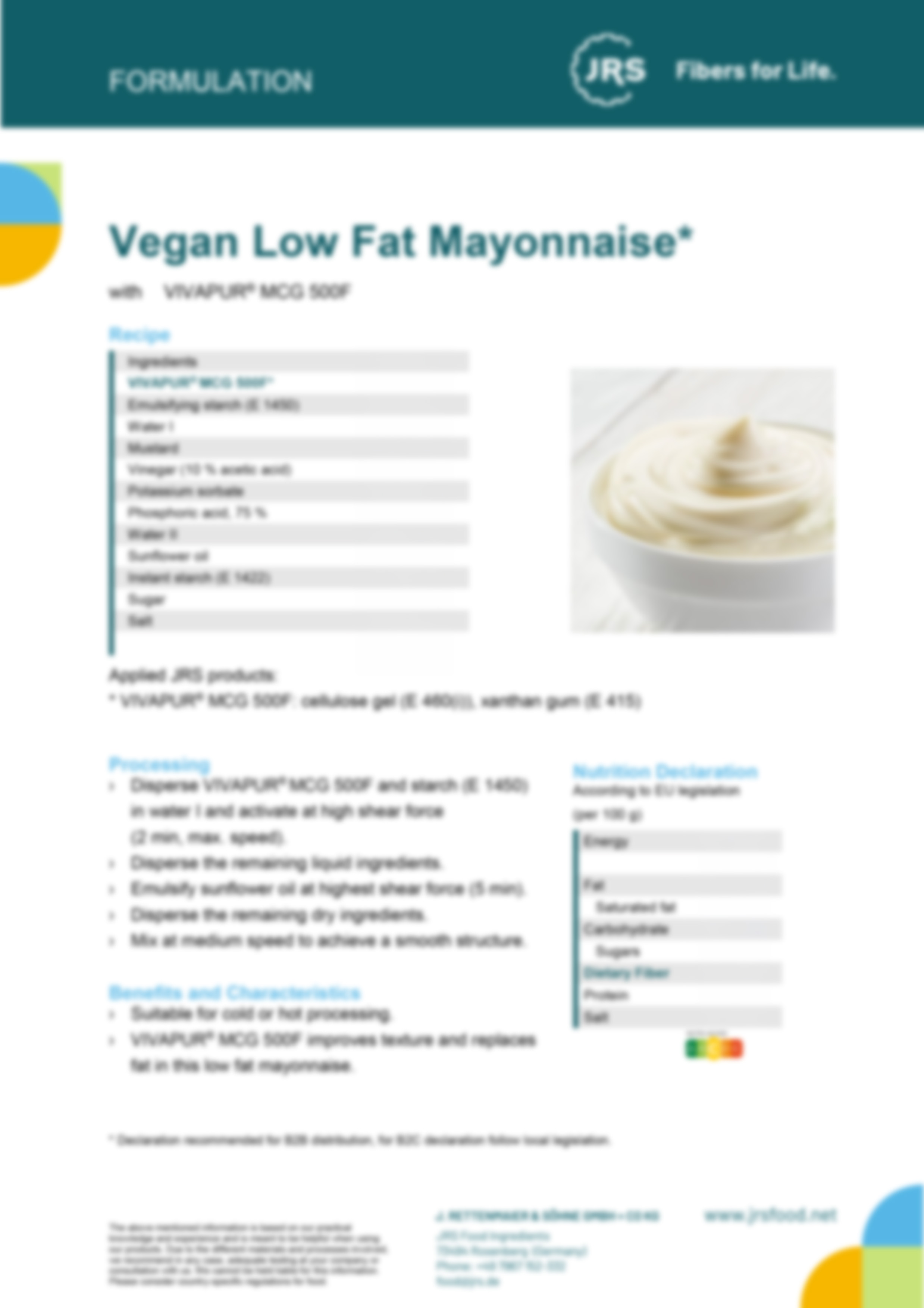 vegan low fat mayonnaise