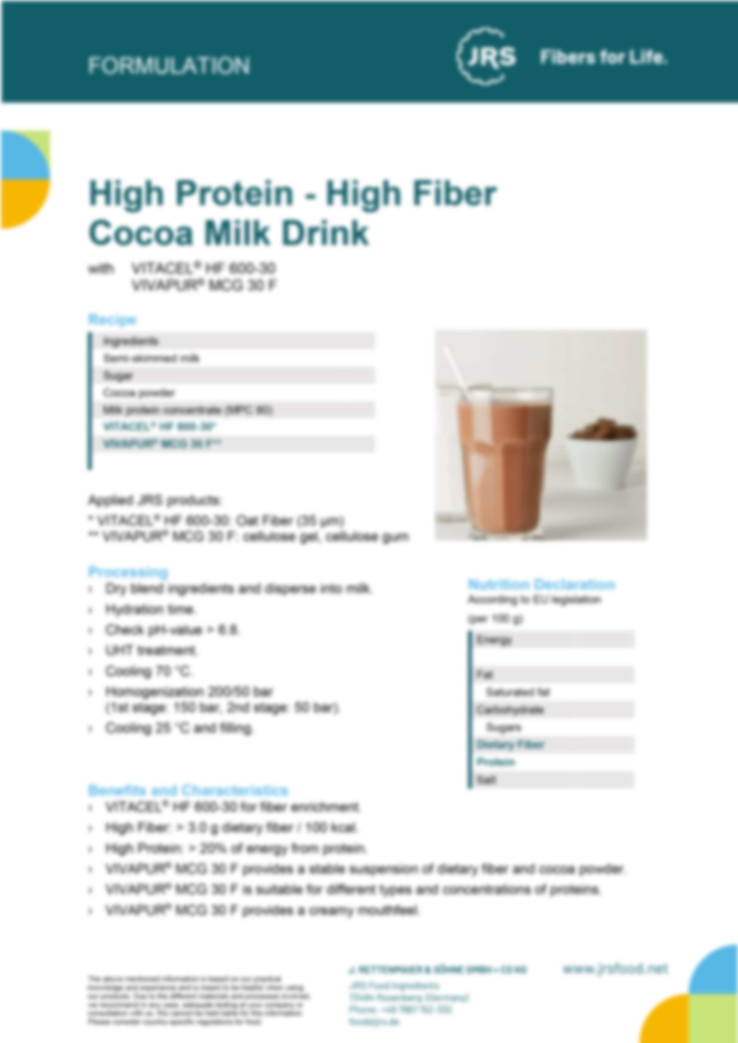 High Protein High Fiber