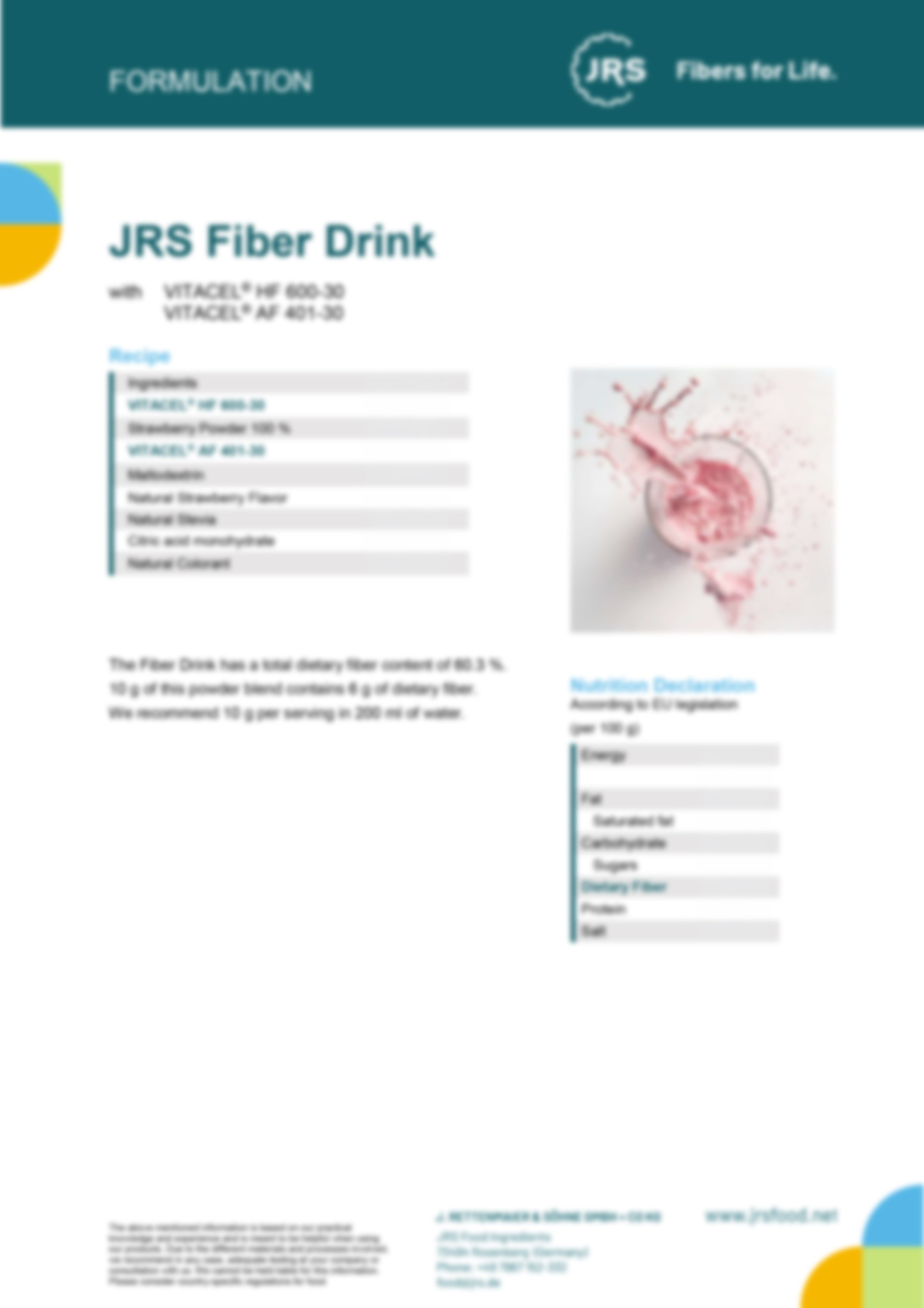 Dietary fiber enrichment